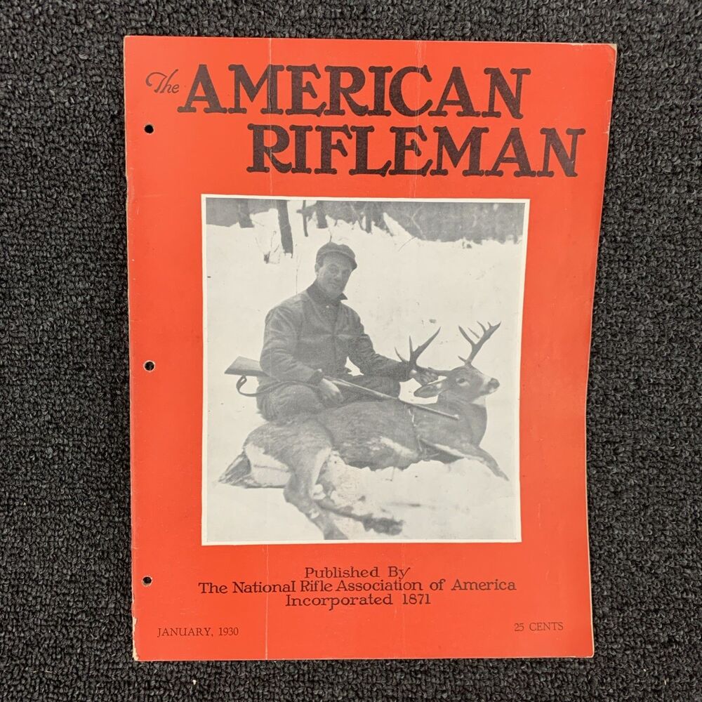 Vintage The American Rifleman Magazine January 1930 Sporting Hunting Firearms
